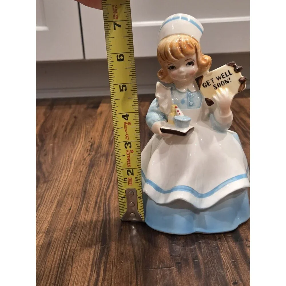 Vintage Lefton Nurse Planter 4292 Japan Get Well Soon Figurine Mid Century 1950s - Picture 9 of 11
